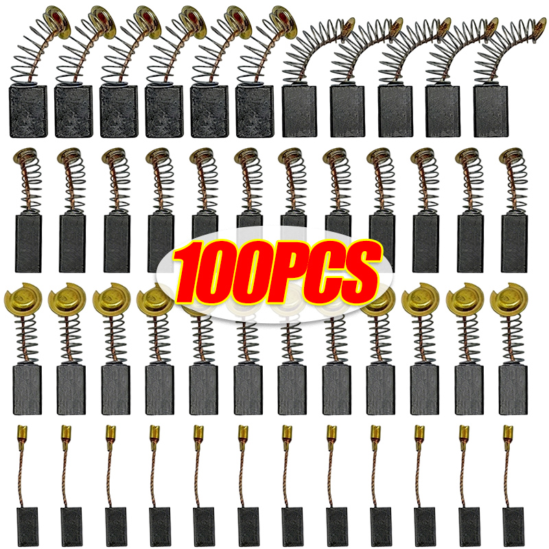 Power Tools Carbon Brush - 100/50 قطعة مجموعة إصلاح الفرش الكربونية،