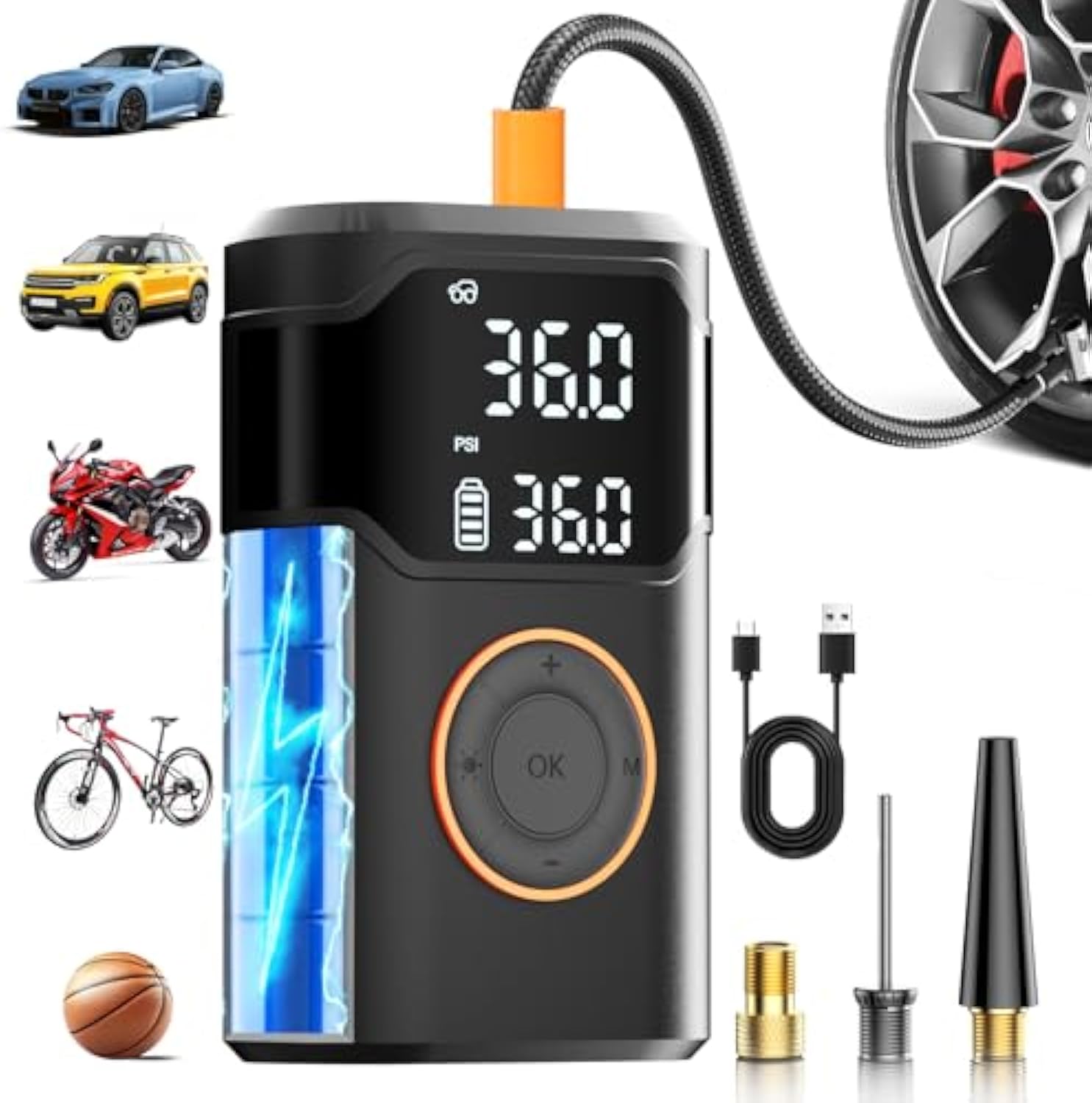 Air Compressor Mini - التلقائي القابلة لإعادة الشحن الكهربائية البسيطة
